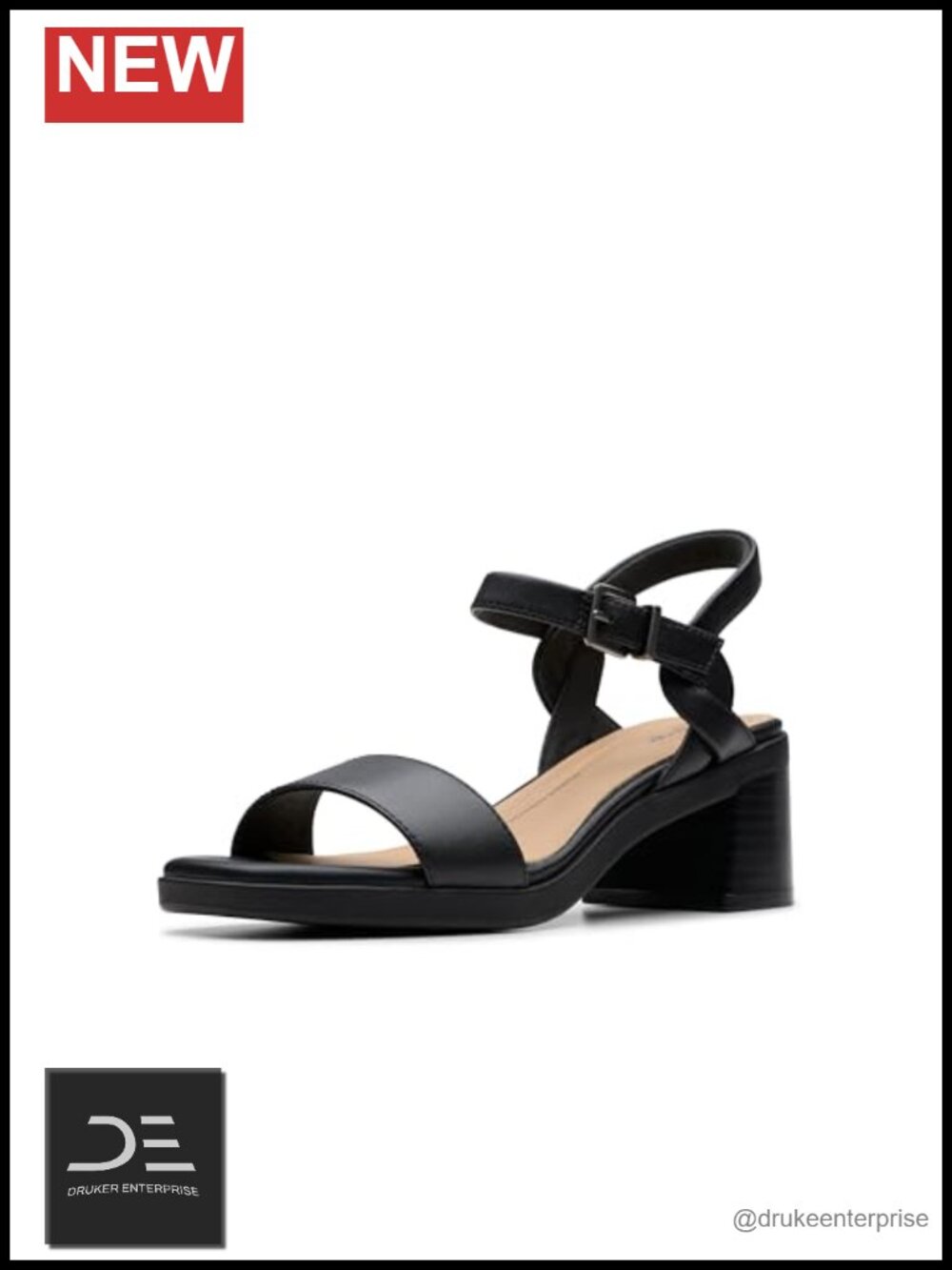 Women's Leather Wedge Sandals with Buckle Ankle Strap and 50mm Heel